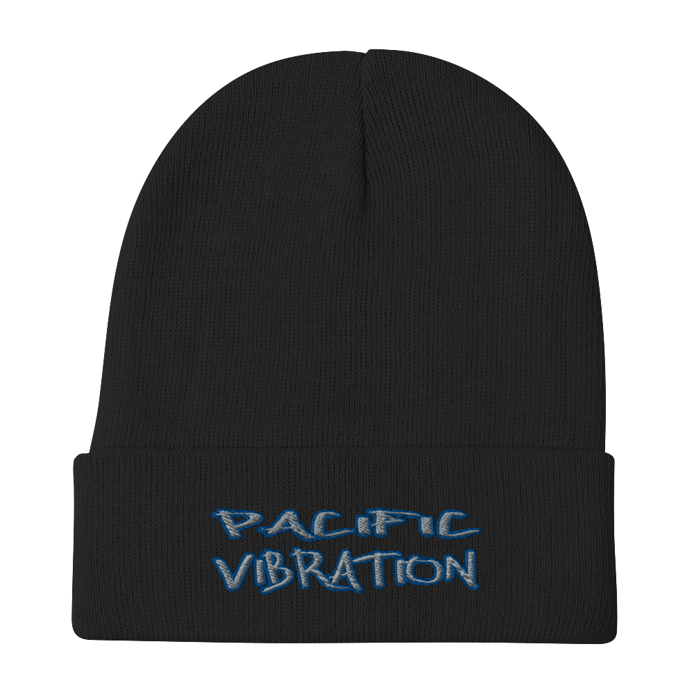 Embroidered Black Beanie