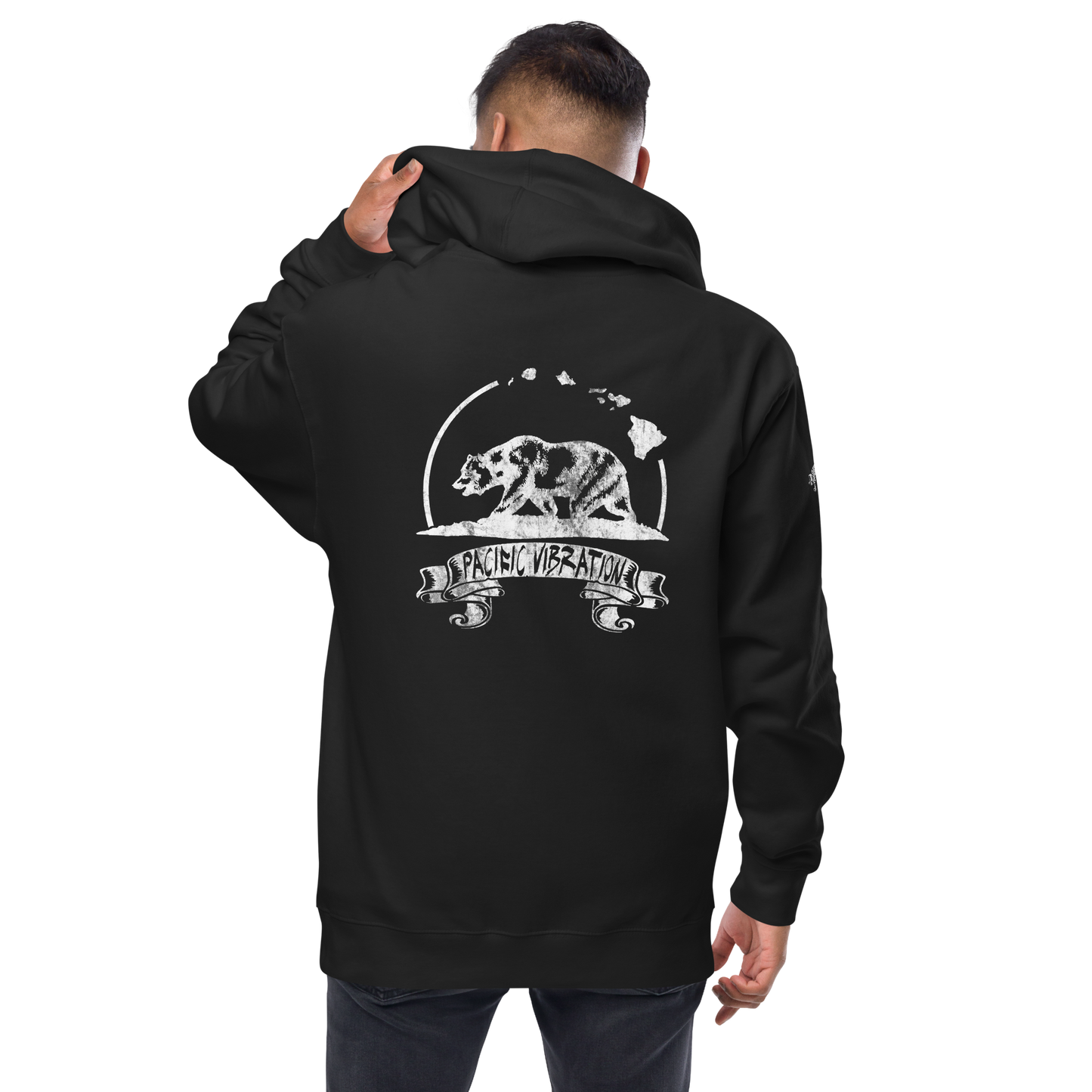 Faded Bear - Unisex fleece zip up hoodie