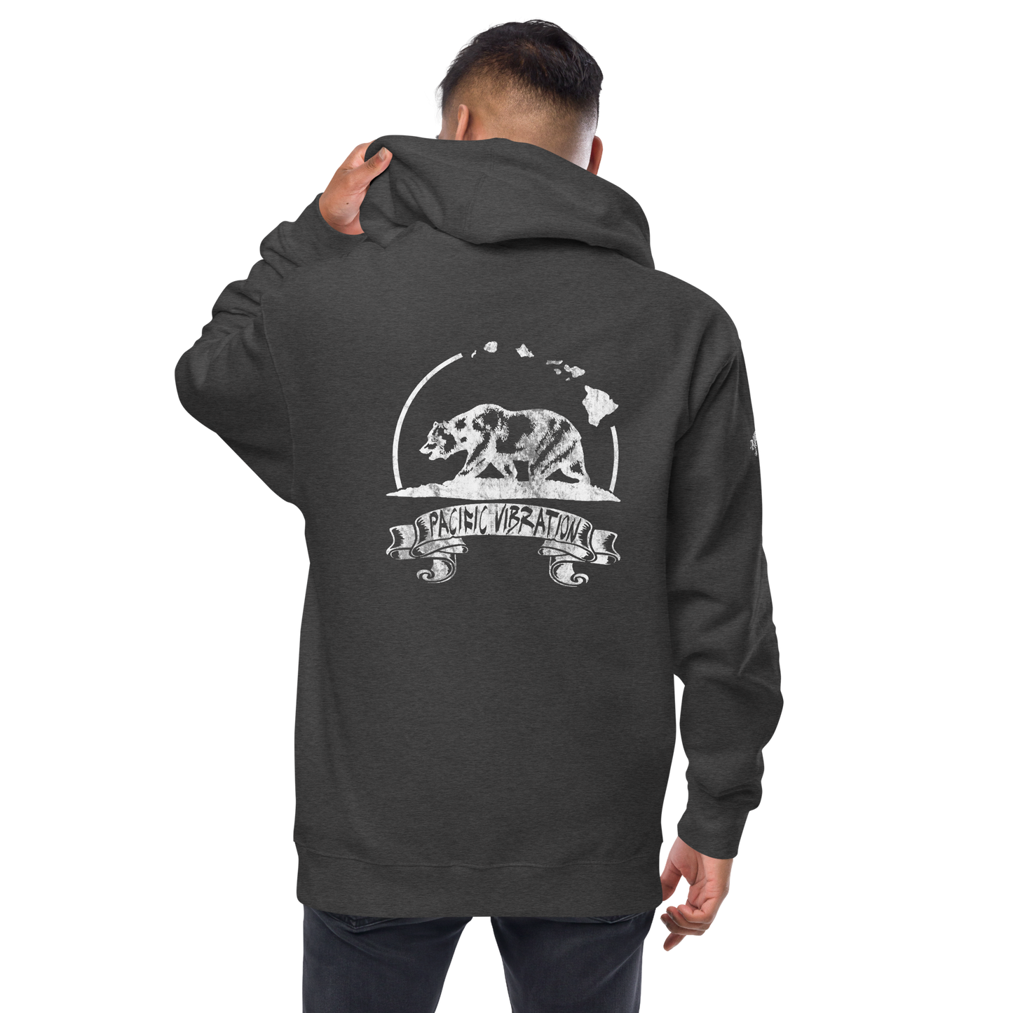 Faded Bear - Unisex fleece zip up hoodie