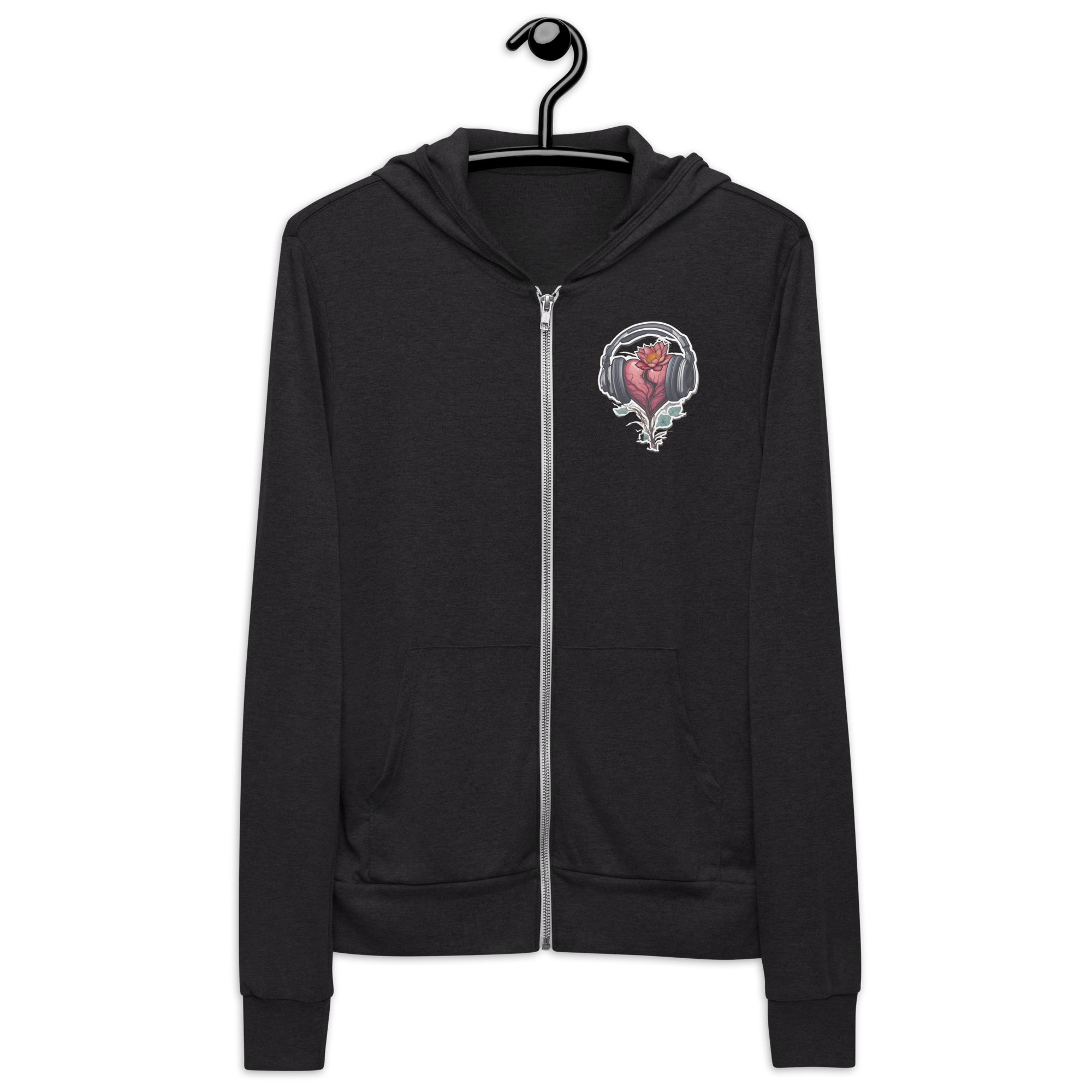 HTH フーディheart logo zip hoodie ブラック ONCILY（オンシェリー）の「HEART LOGO FULL-ZIP HOODIE