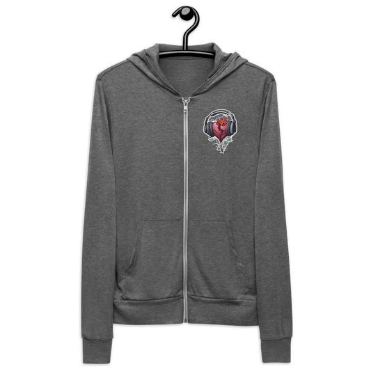 Unisex Heart Bloom zip hoodie