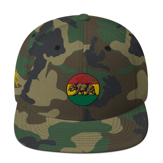 Bear - Embroidered Camo Snapback Hat
