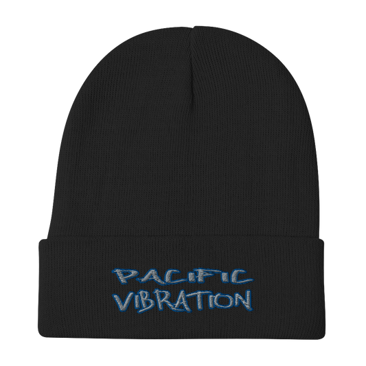 Embroidered Black Beanie